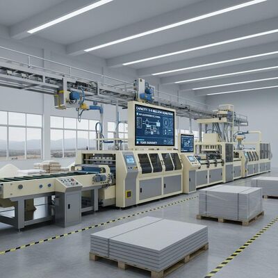 Capacità 3-5 Milioni di mq Linea di Produzione Pannelli Fibrocemento Sistema di Controllo PLC Alta Automazione Garanzia 1 Anno Automazione