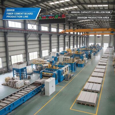 Linea di produzione di pannelli in fibrocemento da 200kw Capacità annuale 2-8 milioni di mq Area di produzione 2000 mq Adatta per uso industriale