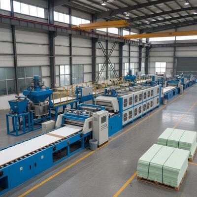 Capacità 600 fogli 8 ore Linea di produzione di cartoni MgO con larghezza 600 1220 mm e dimensioni 1.22 2.44 per l'uscita